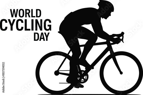 World cycling day silhouette graphic