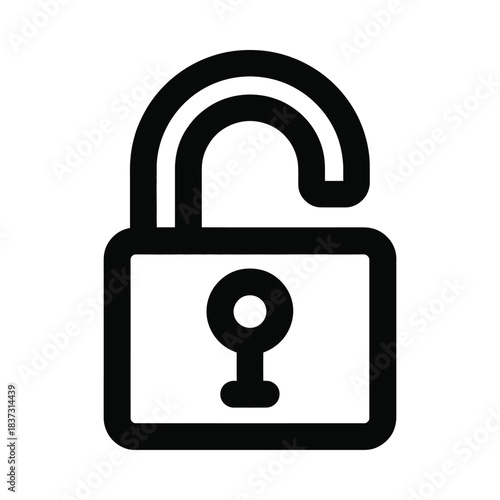 Unlocked padlock symbolizing open access and security