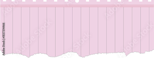 Pink Torn Ruled Paper Sheet Notebook Memo Banner with vector illustration