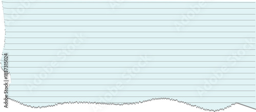 Torn Lined Blue Notebook Paper Blank Note with vector illustration