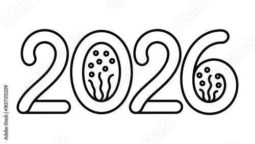2026: A visual representation of the year 2026, offering a clean, simple, and versatile design element, suitable for various applications and projects. 