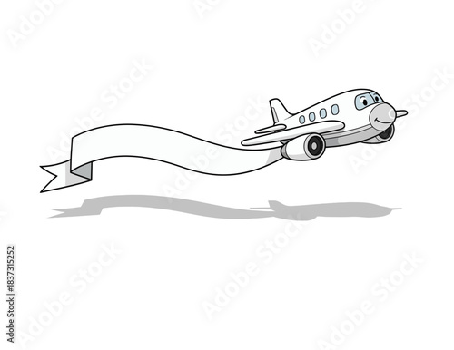 air bus plane with name ribbon