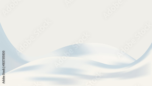Abstract white Cloud Dancer background. waves. backdrop. Luxury card. color gradient. Winter banner. template. Copy space. Modern pop art wallpaper. Textured effect. Flyer. Color of the Year for 2026.