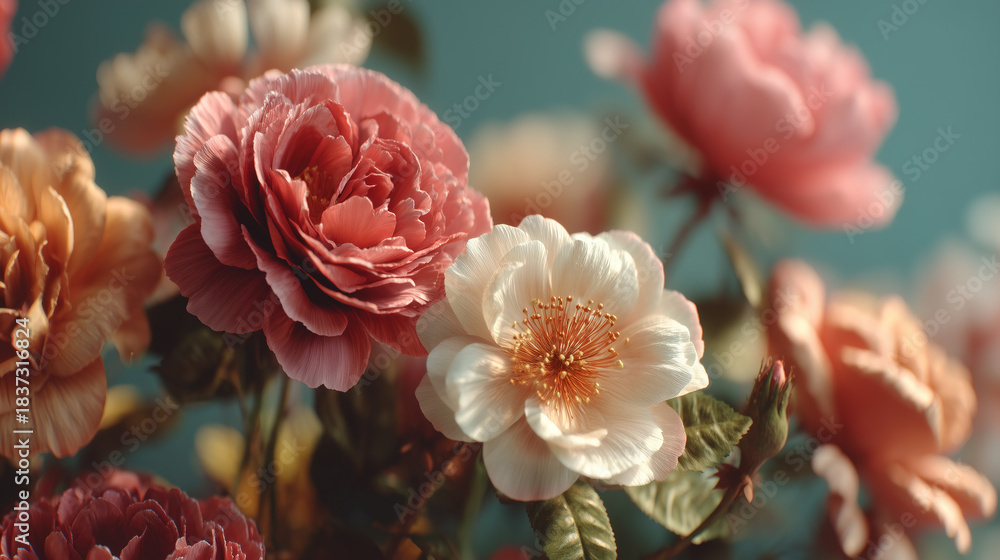 Obraz premium Soft pink rose flower captured in romantic macro floral photography