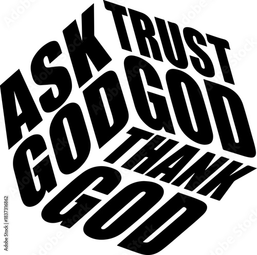 Ask God Tell God Thank God Svg, Trust God Svg, Christian Svg