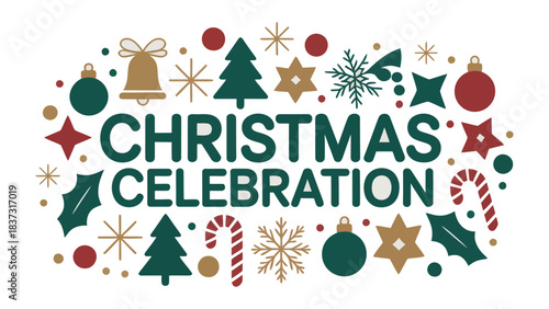 Christmas Celebration Design: A festive design celebrating the magic of Christmas with iconic symbols.
