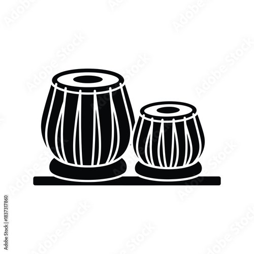 Tabla silhouette icon vector art illustration