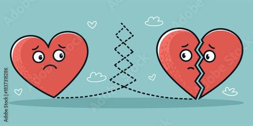 Sad Whole Heart And Broken Heart Separated sadness