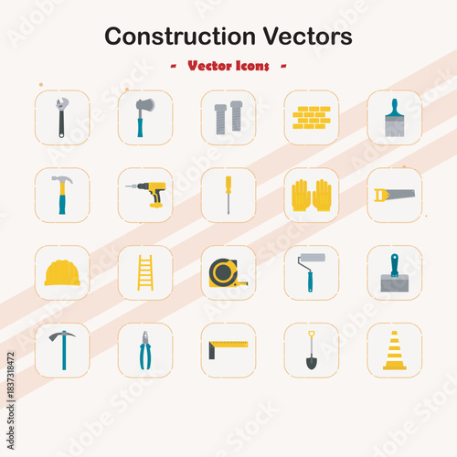 Collection of Construction and Building Tools Icons