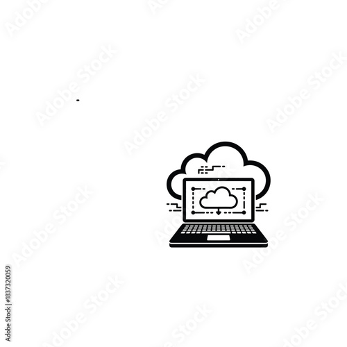 Cloud computing concept with laptop