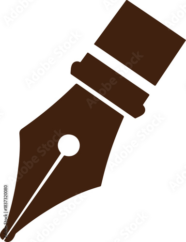 Fountain pen nib icon on white background vector Illustration