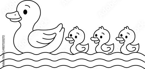 Ducklings prade  drawing