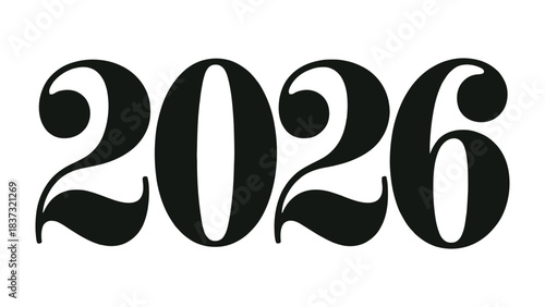 The Bold Glance into the Future: A clean graphic presents the year 2026, its bold font design invites speculation and planning.