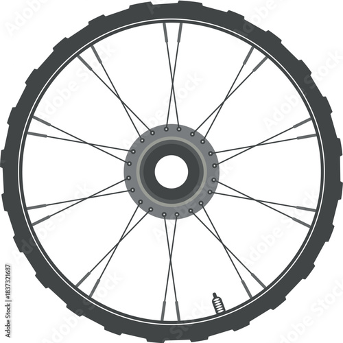 bicycle wheel on white background