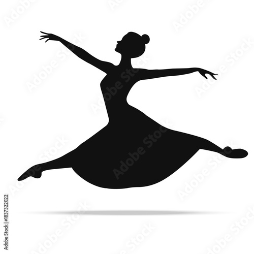   Ballet dancer silhouette graceful