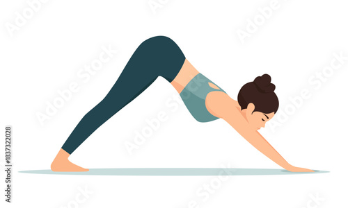  Women's classic Downward-Facing Dog yoga pose