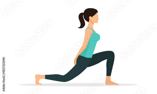  A woman doing lunges to tone her leg muscles.