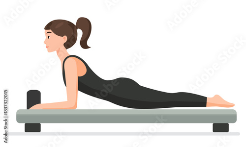  Woman Pilates reformer