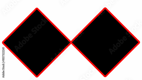 Double black diamond ski slope sign symbol icon graphic