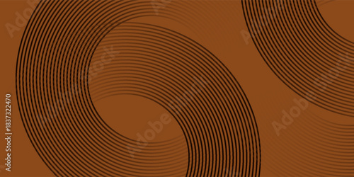Brown background with black circle halftone abstract.