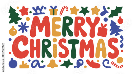 Festive Holiday Cheer: A vibrant holiday greeting, brimming with seasonal icons of joy, invites celebration and warmth.