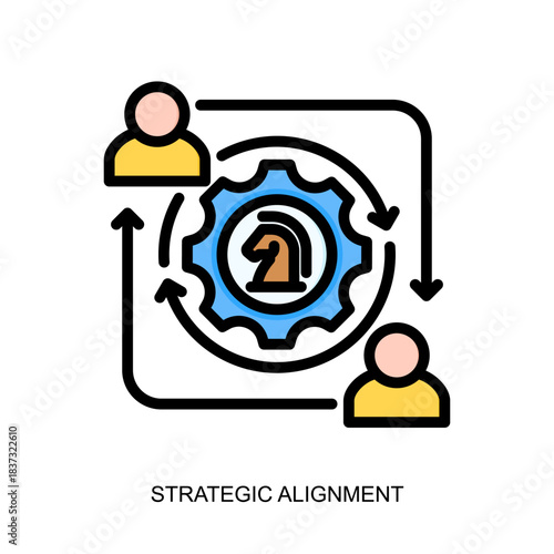 Strategic Alignment Color Lineal Color Icon