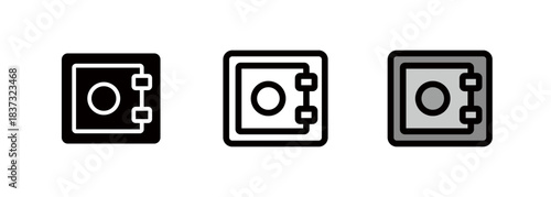 Icon representing a bank vault, safe deposit box, bank deposit, etc.