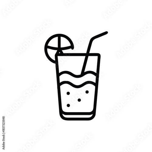 agua fresca lemonade line icon illustration