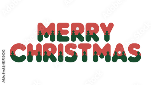 Festive Greeting: A vibrant Merry Christmas message, crafted with a cheerful font and adorned with festive evergreens, radiates holiday spirit and seasonal joy.