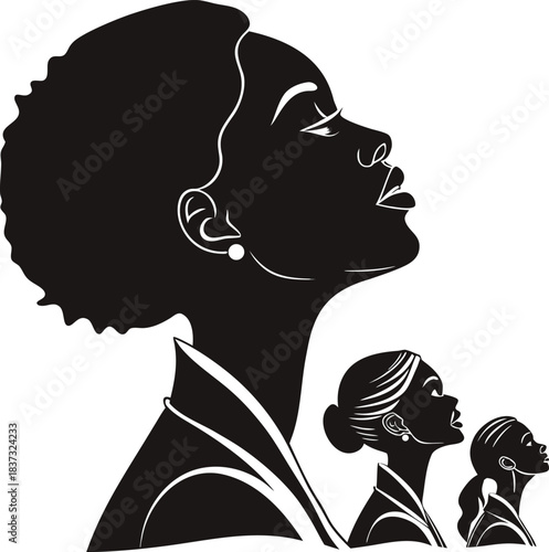 Black Women Profile Silhouette Collection