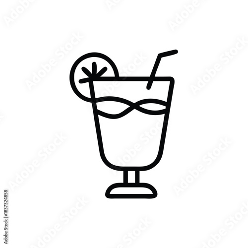 margarita drink line icon illustration