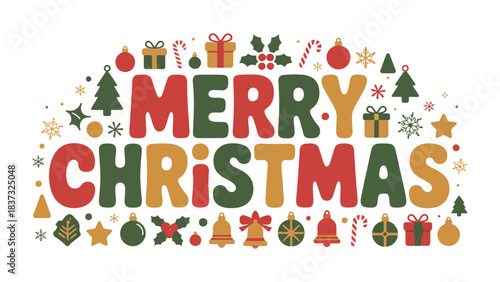 Festive Christmas: A delightful display of holiday cheer, with the message Merry Christmas adorned by traditional festive icons.