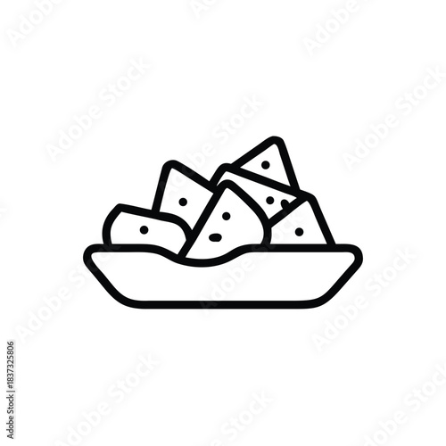 nachos with cheese line icon illustration