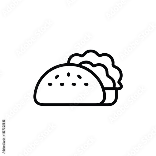 online order mexican food line icon