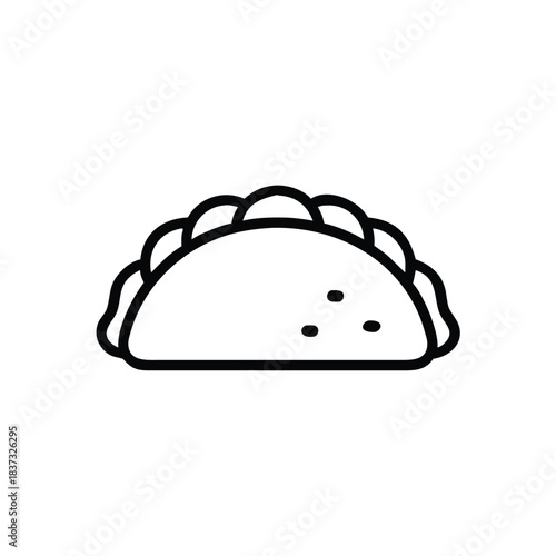 taco combo meal line icon on white background
