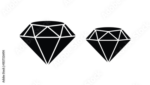 Two black diamond shapes are presented on a plain white background