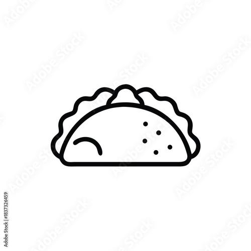 taco food truck line icon illustration