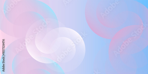Abstract blue and pink gradation modern background. Pastel color with circles shapes