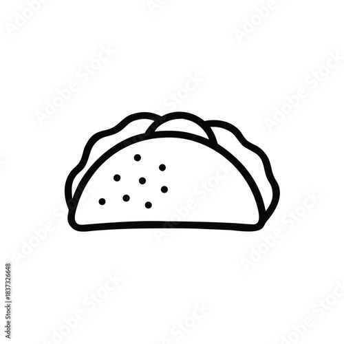 taco line icon on white background