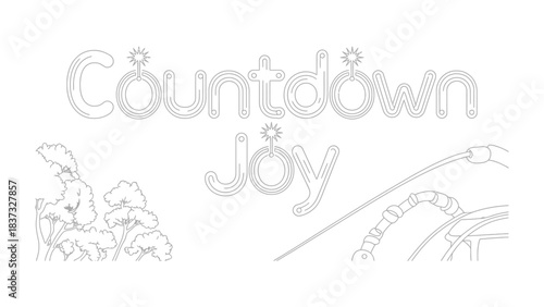 Countdown Joy Design: A whimsical design of a countdown text paired with Joy text on background. Showcasing the unique and creative idea.