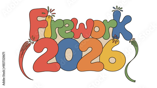 Fireworks 2026 Celebration: A vibrant and colorful design, celebrating the new year. A visual spectacle with explosive energy, designed to captivate your senses.