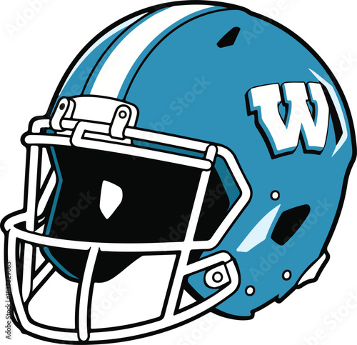 Professional Football Helmet Flat Vector