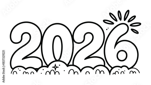 New Year's Eve 2026: The New Year's Eve graphic, showcasing the upcoming year 2026. This dynamic image features bold numerals and a burst of light, symbolizing anticipation and a fresh beginning.