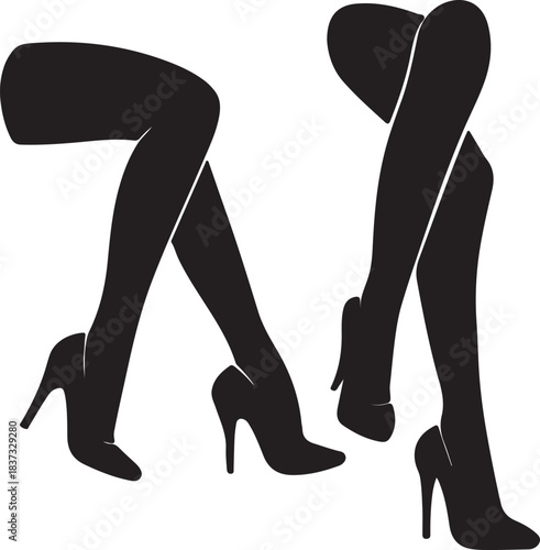 high heels leg silhouette vector