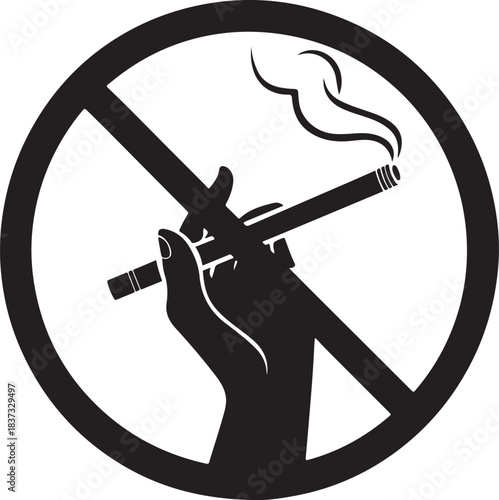 No Smoking Sign Vector Icon Prohibition Symbol