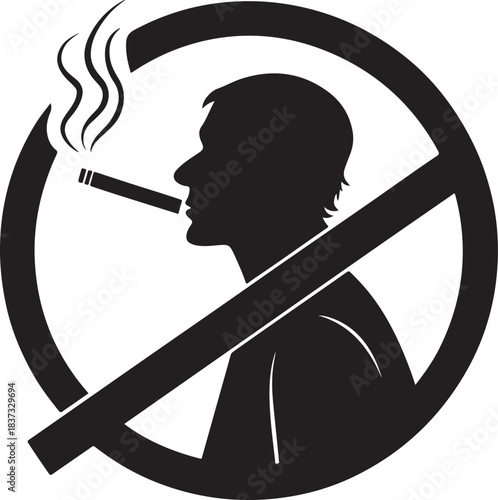 No Smoking Sign Vector Icon Prohibition Symbol