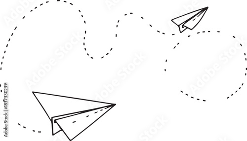 paper plane icon doodle hand drawn. Outline drawing paper plane line clipart symbol
