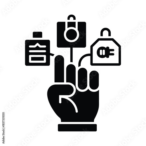 Hand selecting various product options