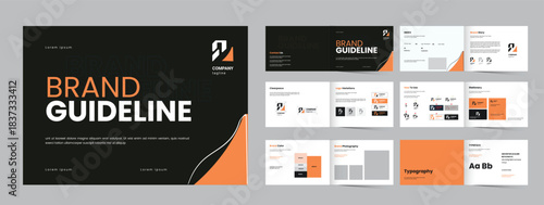 A4 Landscape brand Guidelines, modern professional brand guideline