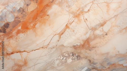 Natural marble texture warm cream beige with bold terracotta orange veins Luxurious elegant surface perfect modern